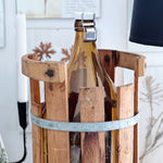 Vintage Amber Demijohn in Crate.