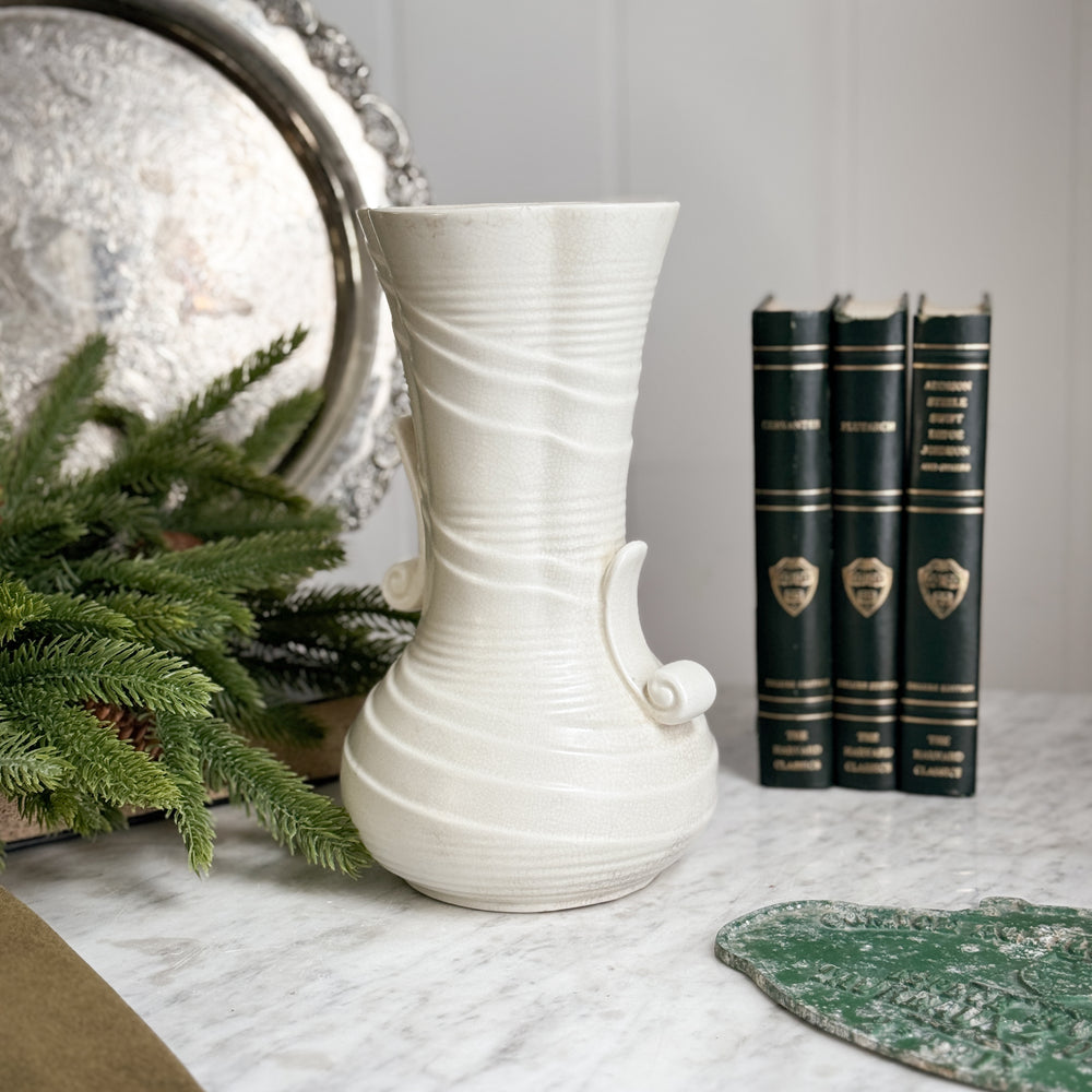 Vintage English Cream Spode Velamour Vase.