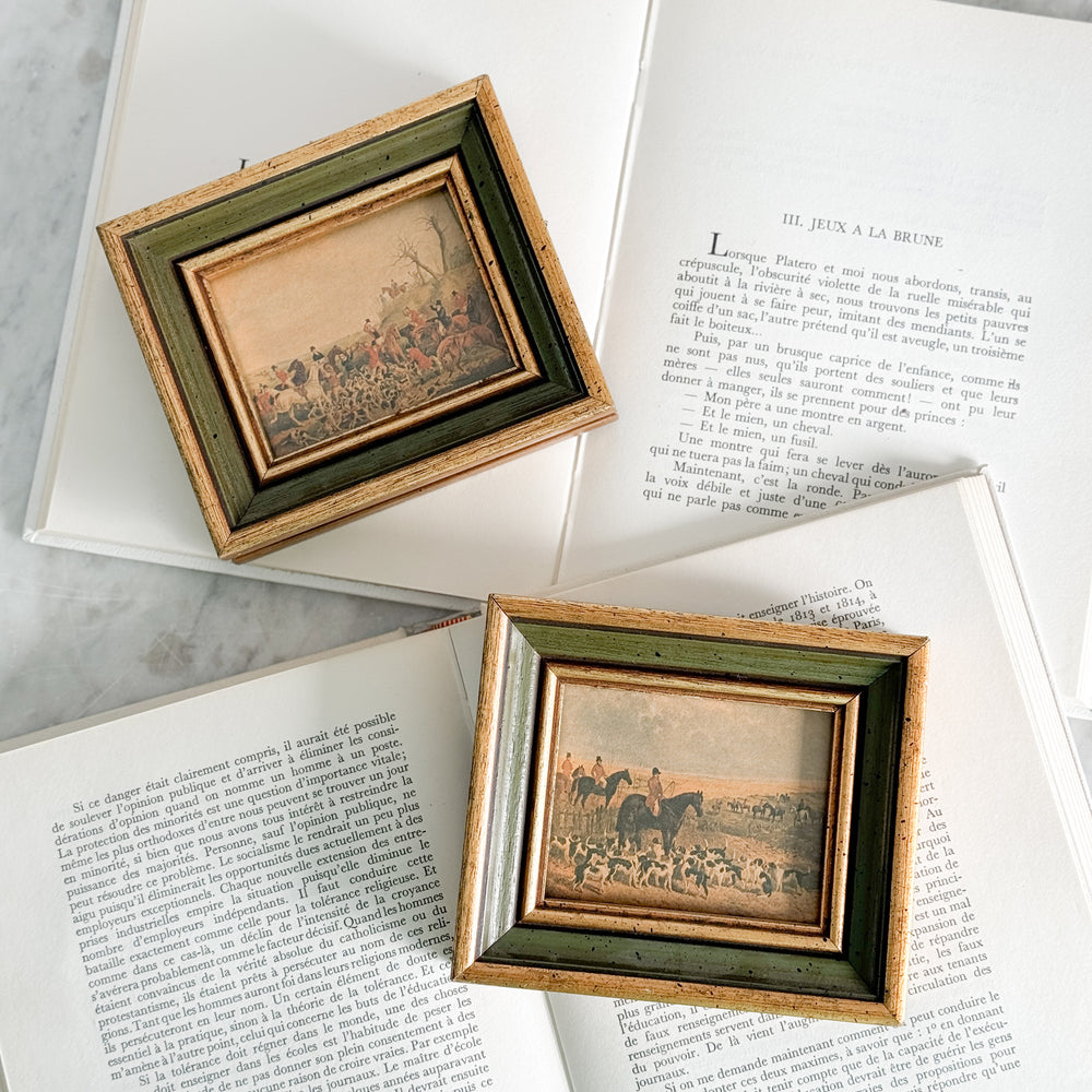 Vintage Gold Mini Hunting Print Set.