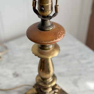 Vintage brass lion MCM lamp base