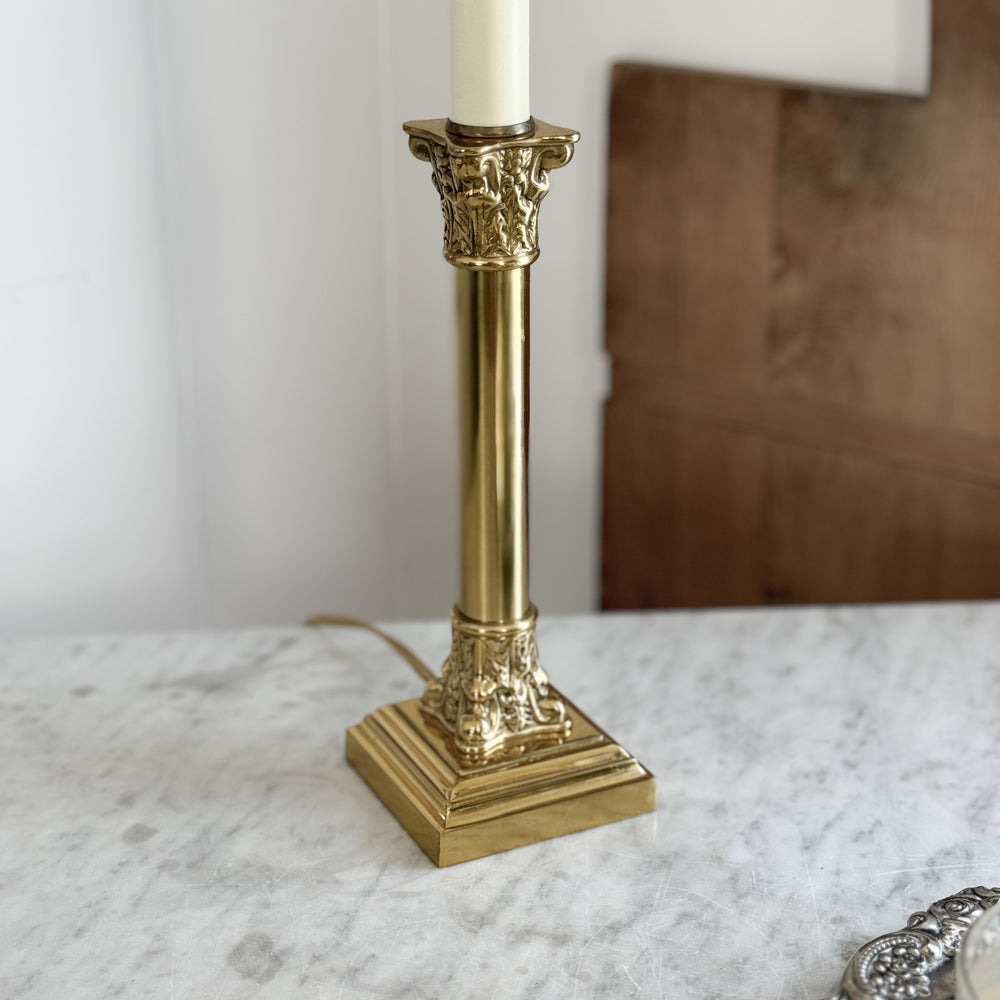 Vintage candlestick black lamp.