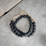Black recycled glass beads