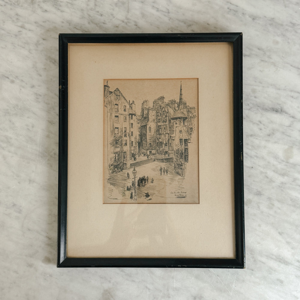 Vintage Lady Stairs Edinburgh Print