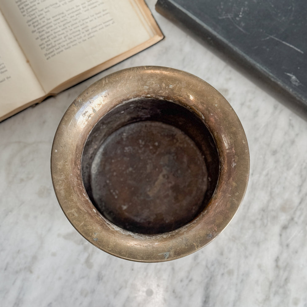 Vintage Brass Hammered Pot