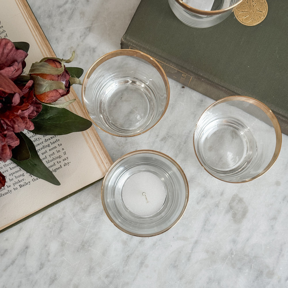 Vintage Gold Rim Votive