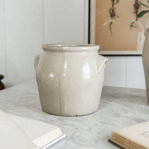 Antique Cream Confit Pot Small - FRANCE