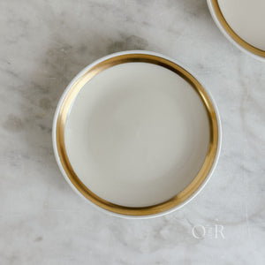 Vintage Ironstone Dish with Gold Rim
