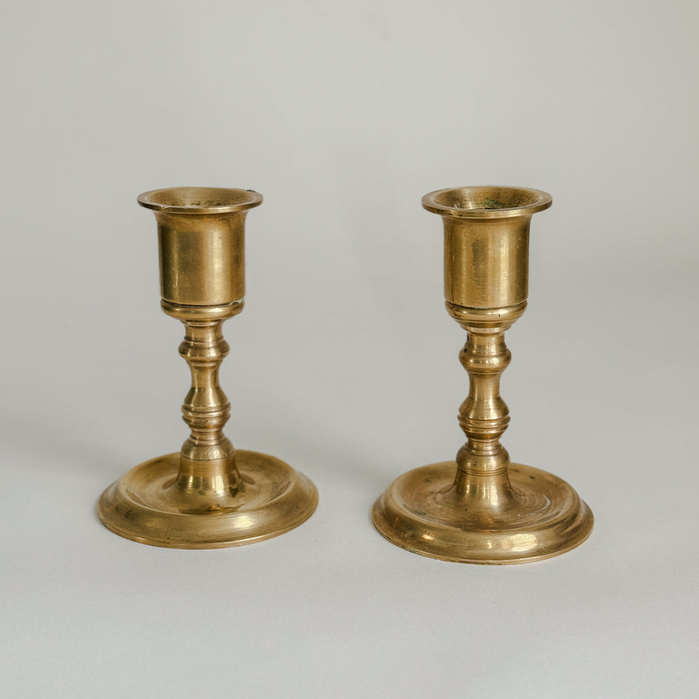Vintage Small Brass Taper Pair