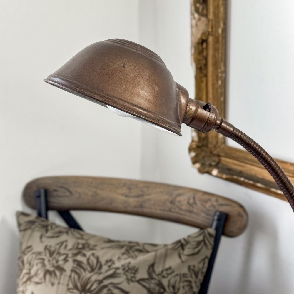 Vintage Copper Metal Desk Lamp