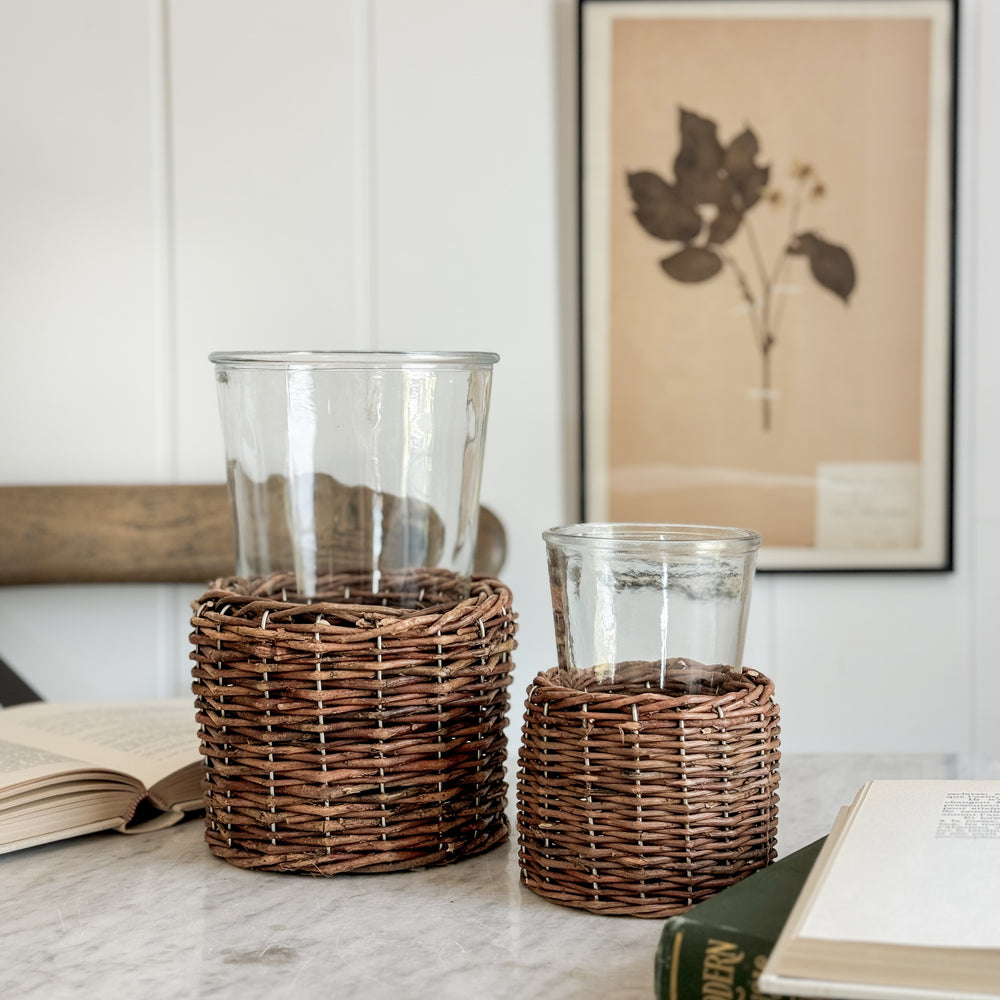 Wicker Base Vase.