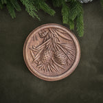 Wooden Pinecone Wall Plaque.