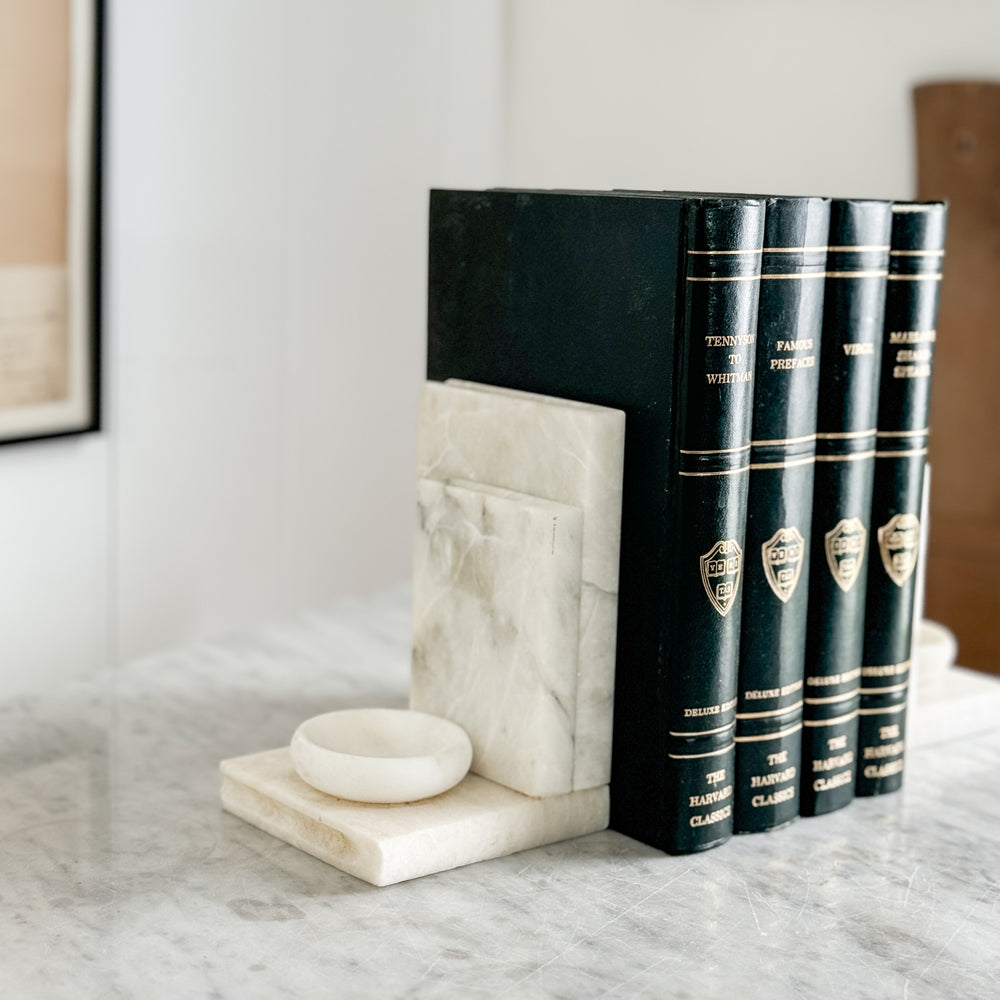 Vintage alabaster book end pair.