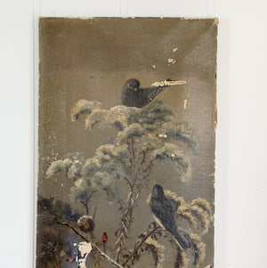 
                
                    Load image into Gallery viewer, Vintage winter bird oil painting
                
            