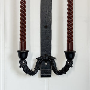 Vintage Cast Iron Taper Candle Sconce