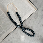 Black recycled glass beads