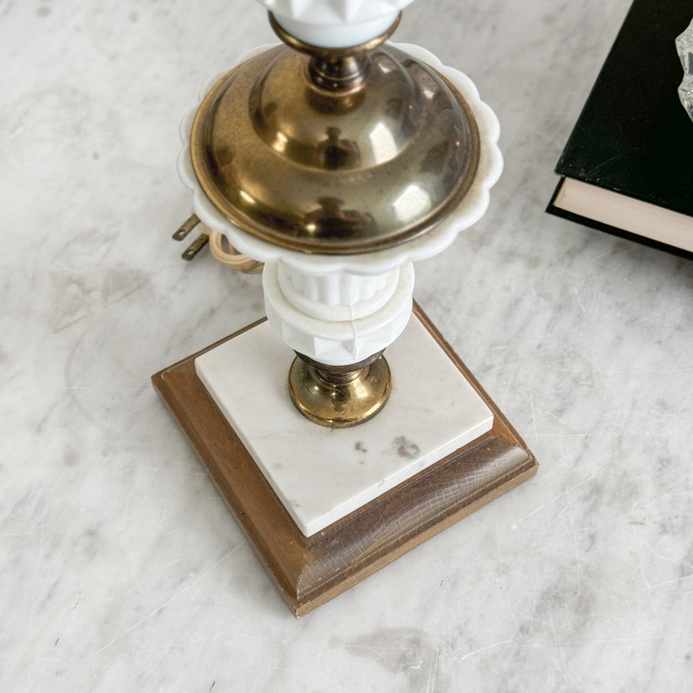 Vintage Milk Glass Lamp Base.