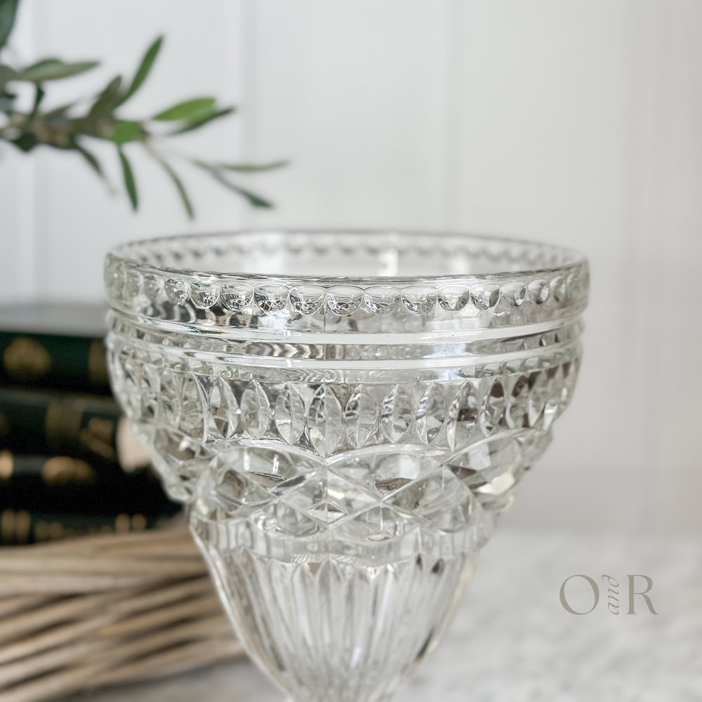 Vintage Glass Pedestal Vase