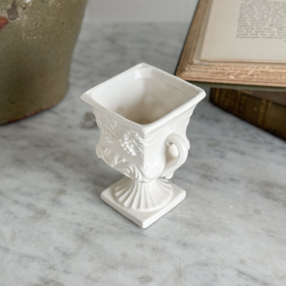 Vintage White Japanese Urn