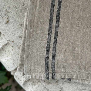 Linen Tea Towel - Black Stripe.