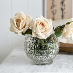 Vintage cut glass bowl geometric pattern.