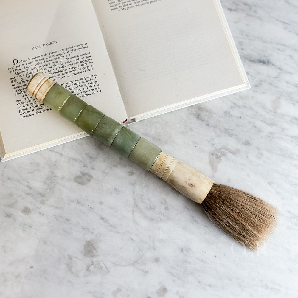 Vintage Large Green Smooth Calligraphy Brush.