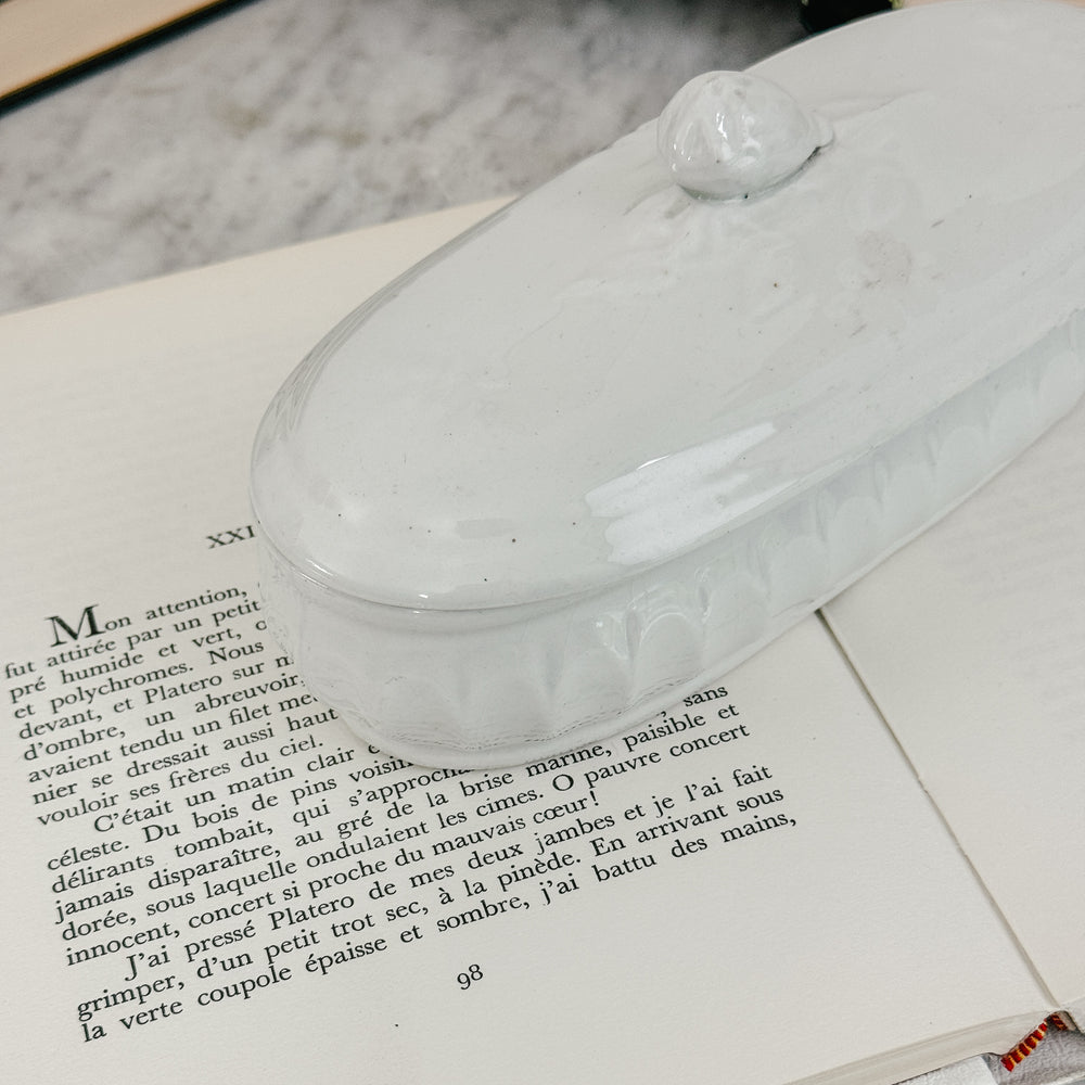 Antique white Ironstone toothbrush holder - Canada