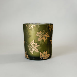 Olive golden leaf votive.