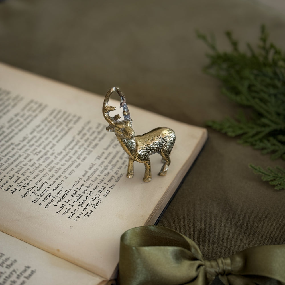 Vintage brass xs standing deer.