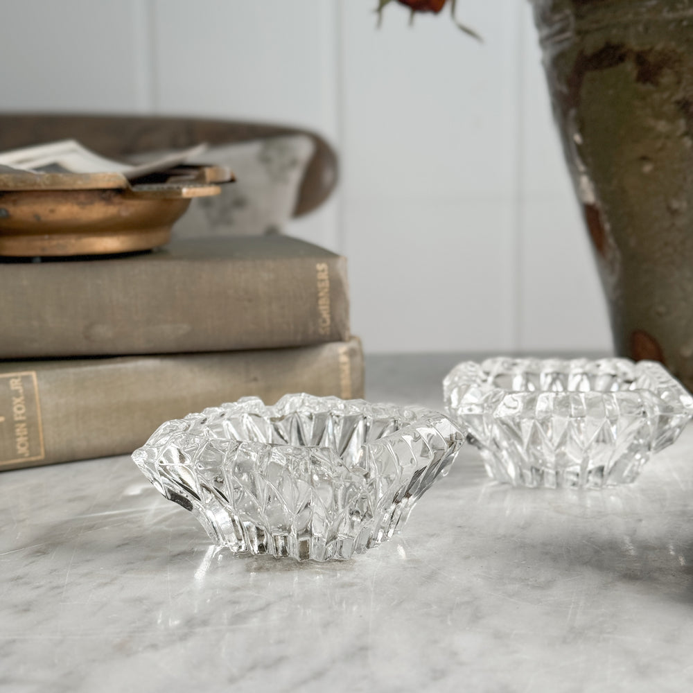 Vintage cut glass Fancy Ring Tray.