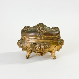 Vintage brass jewellery casket