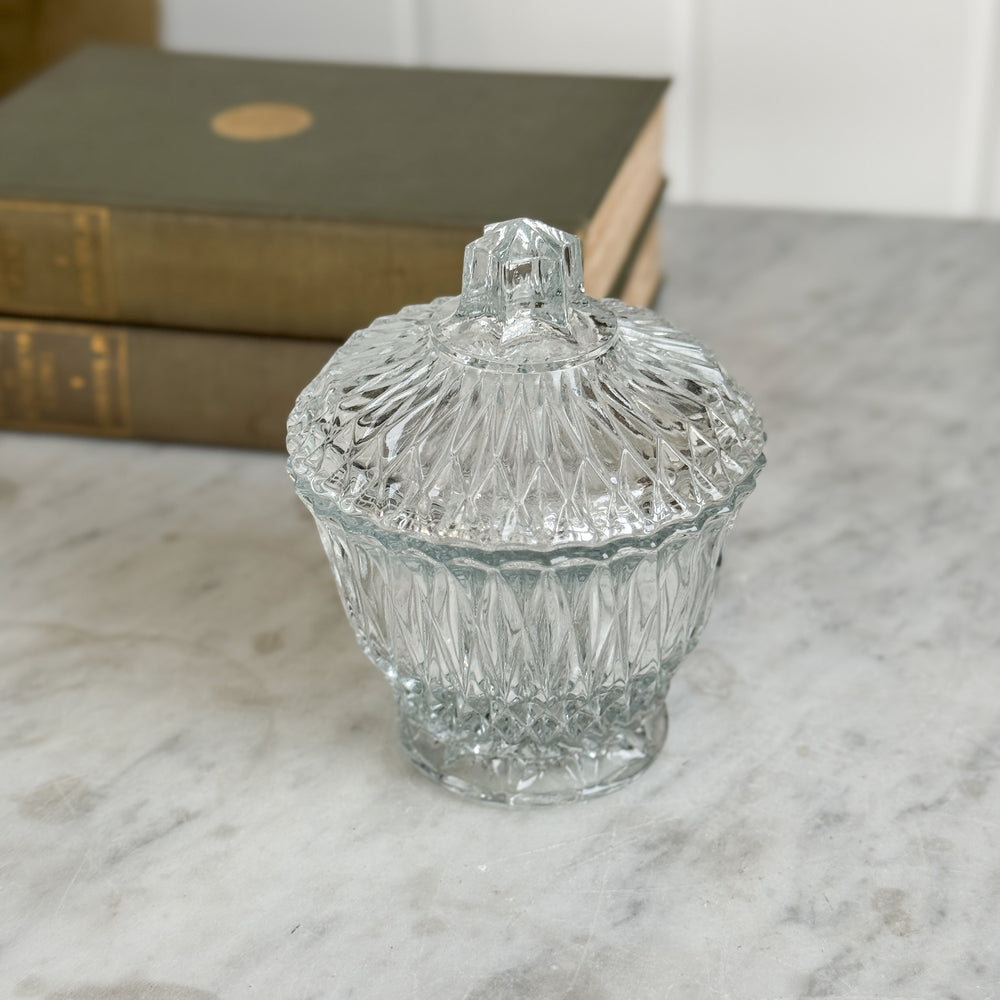 Vintage glass lidded jar