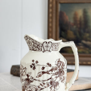 Antique Ironstone Transferware Pitcher