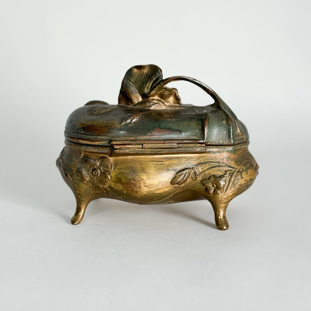 Vintage Golden Casket Jewellery Box