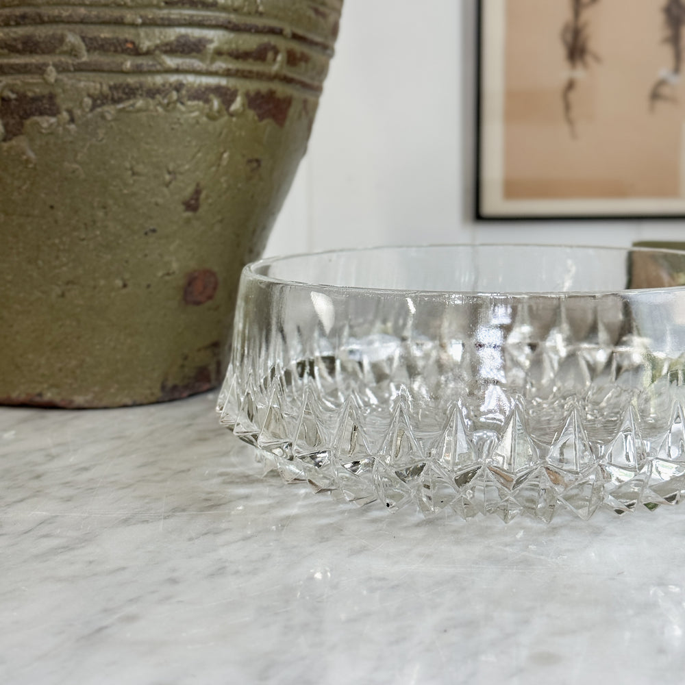 Vintage Low Glass Bowl