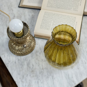 Vintage Olive Green Mid century modern lamp.