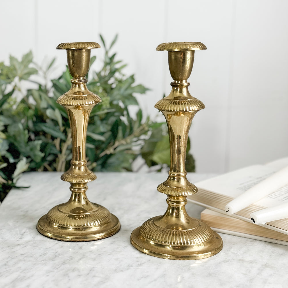 Vintage Brass Taper Pair.