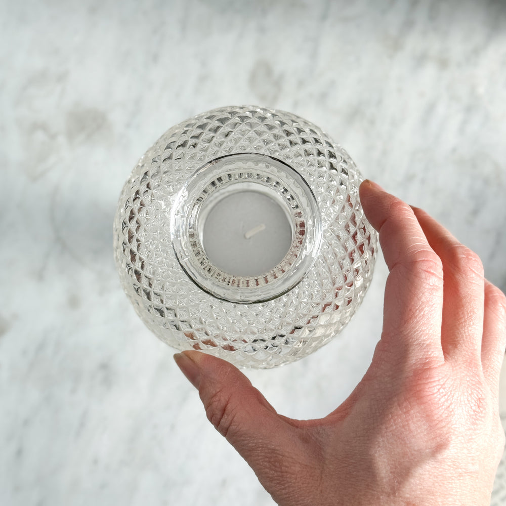 Vintage glass tealight fairy lamp.