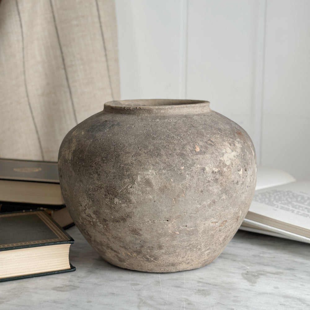 Vintage black pottery vase