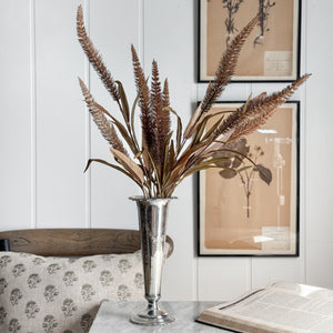 Vintage Silver Etched Tapered Vase
