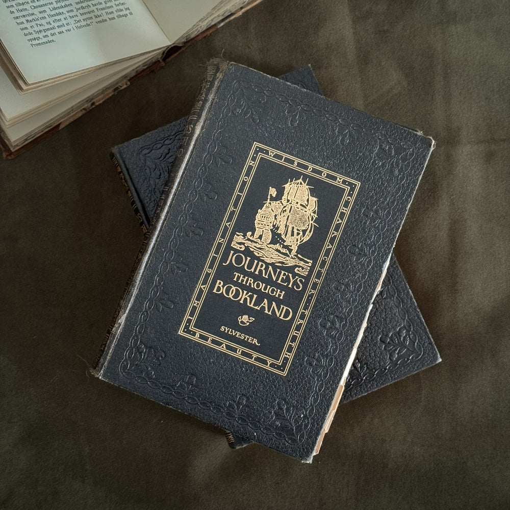 Antique black and gold books