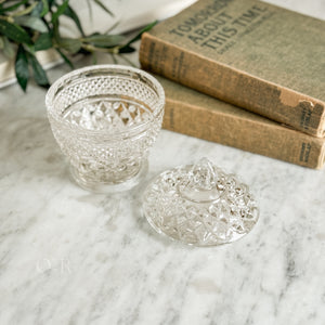 Vintage Cut Glass Candy Dish with Lid