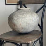 Vintage black clay mud pot