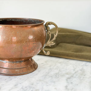 Vintage Copper Handled Planter