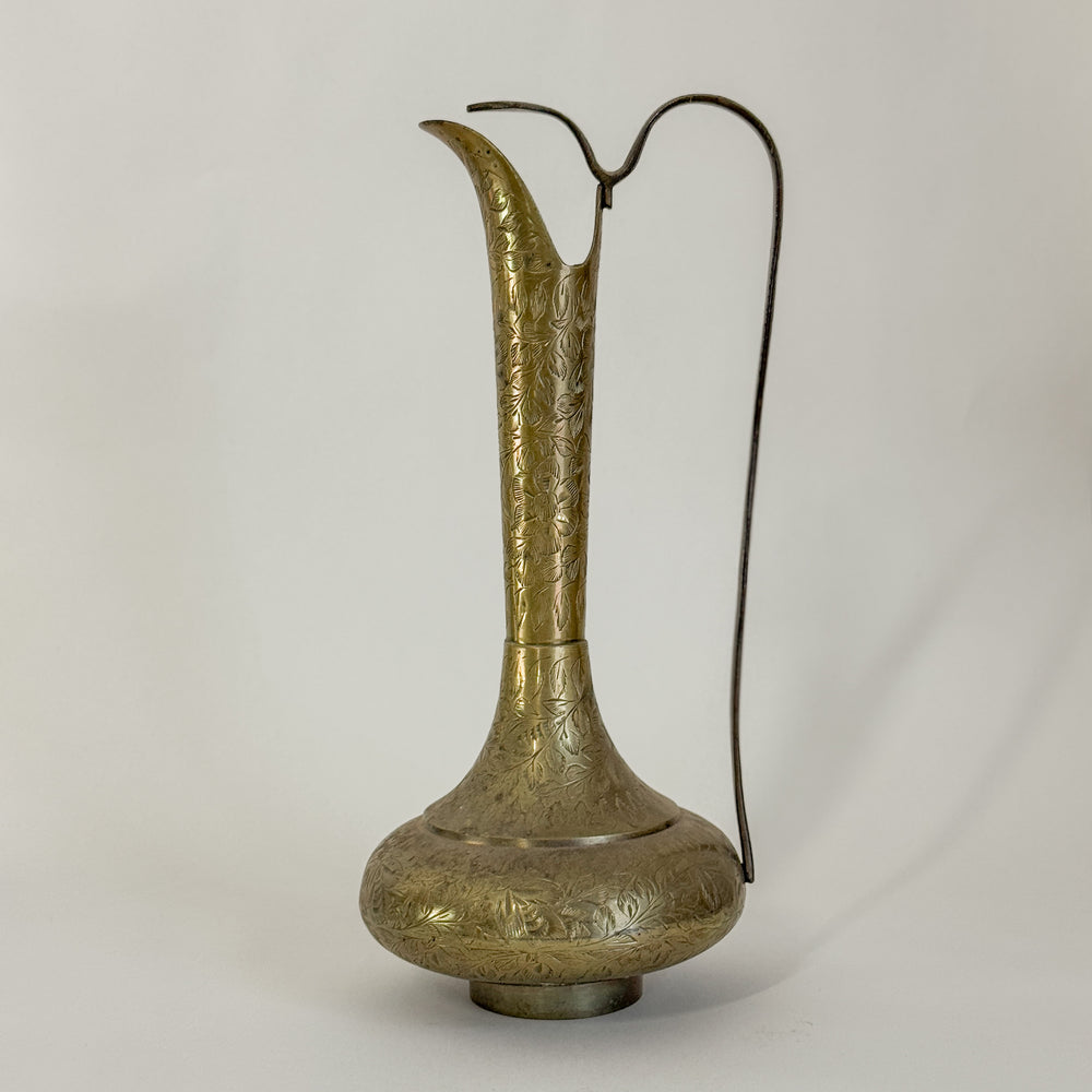 Vintage Brass Embossed Pitcher