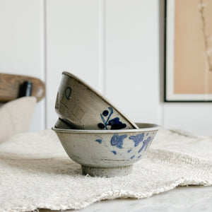 Vintage blue pottery bowl I