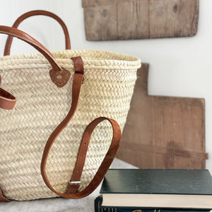 French Style Backpack with Leather Strap.