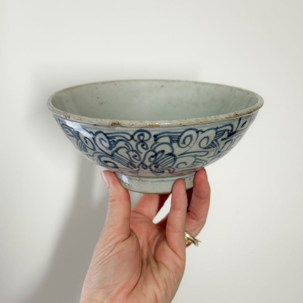 Vintage blue pottery bowl II.
