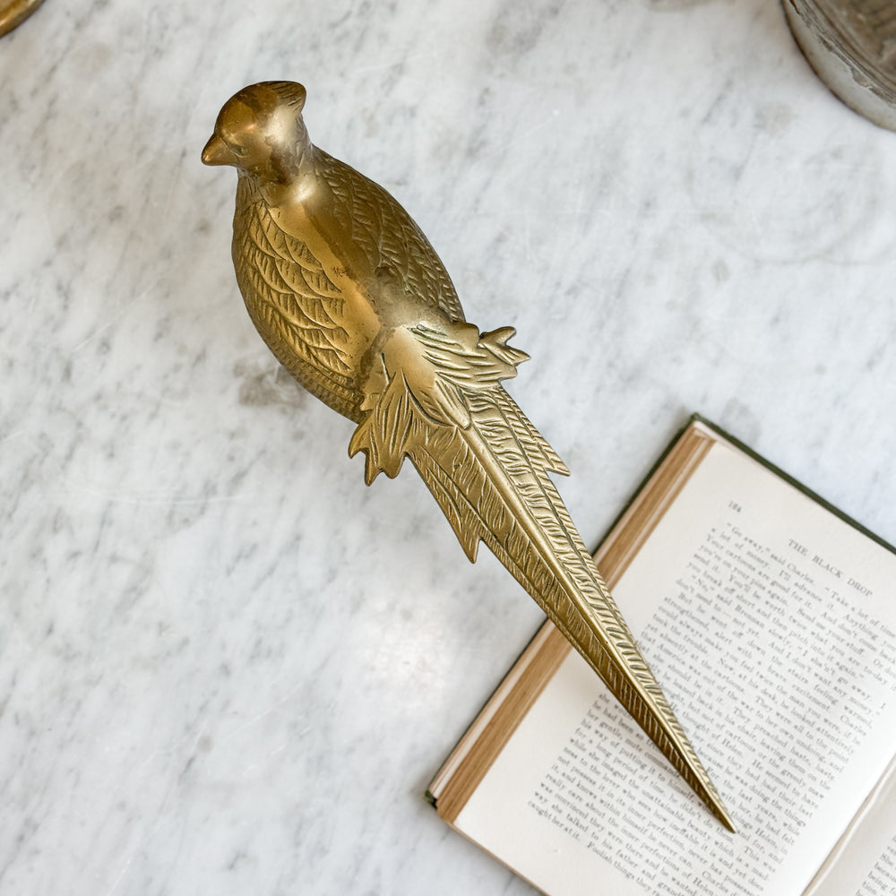 Vintage brass pheasant