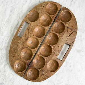 Vintage Wooden Carved Game Board.