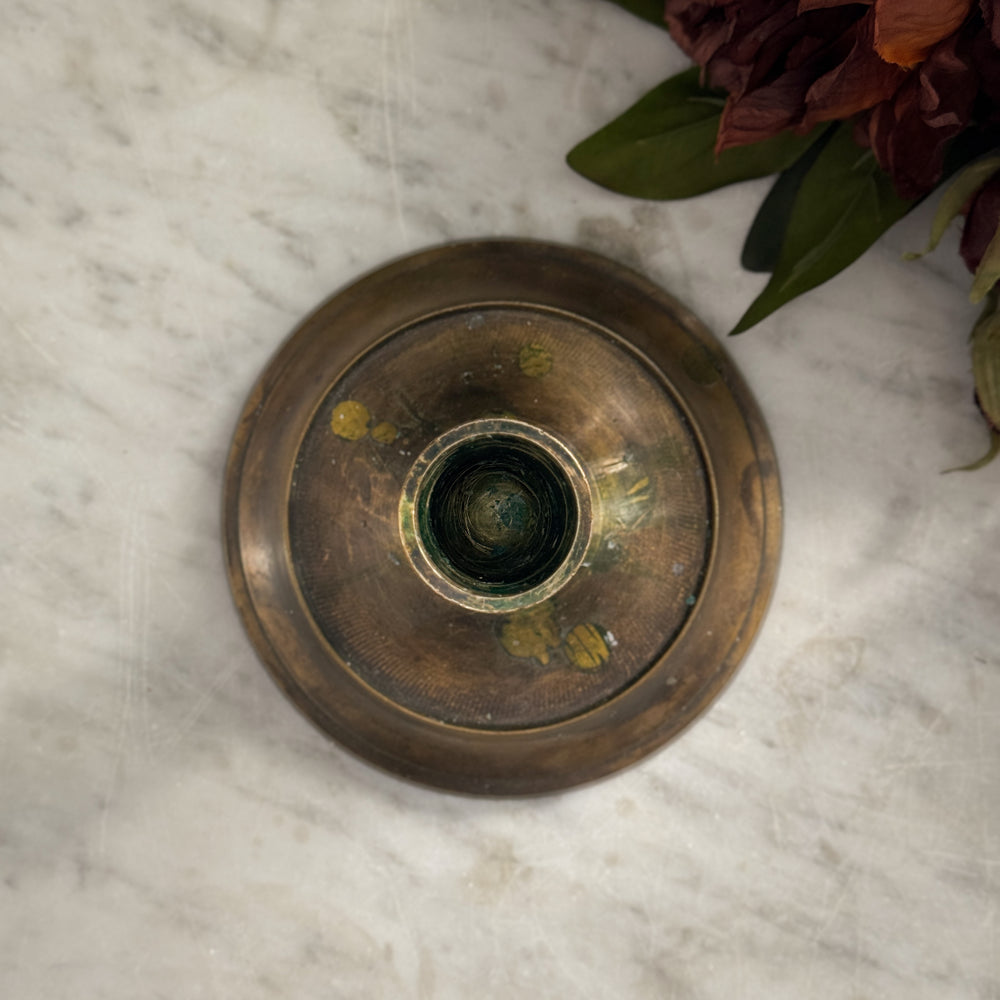 Vintage Dark Brass Taper Holder